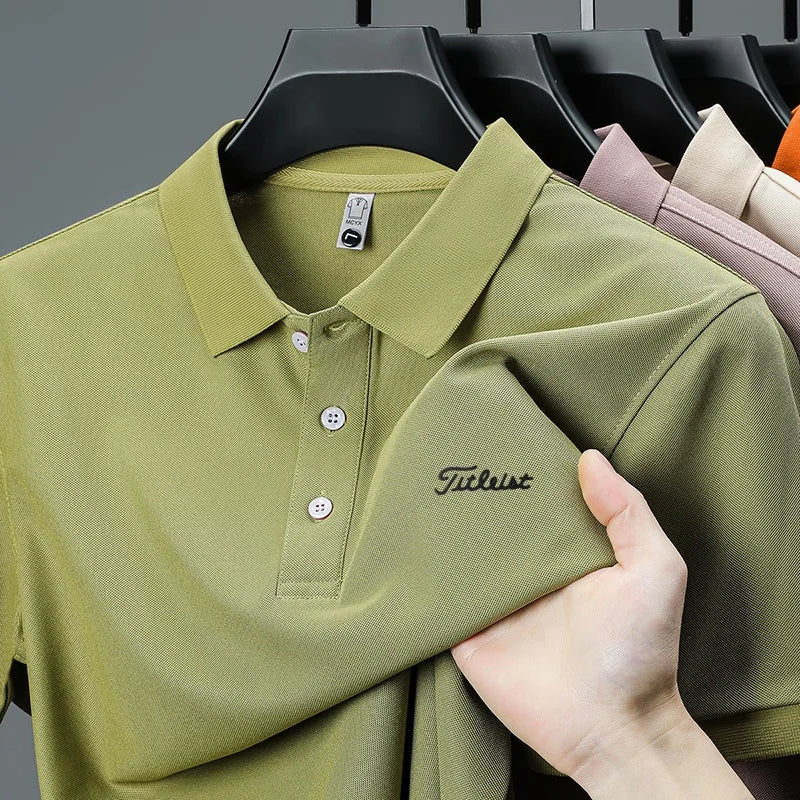 Men's Letter Print Polo Shirt