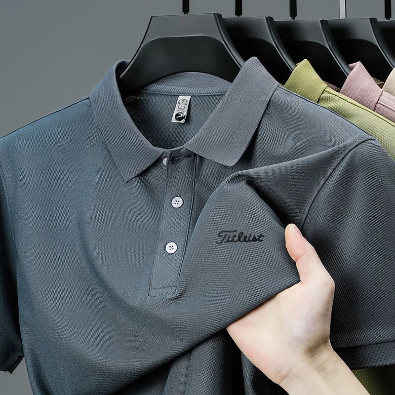 Men's Letter Print Polo Shirt