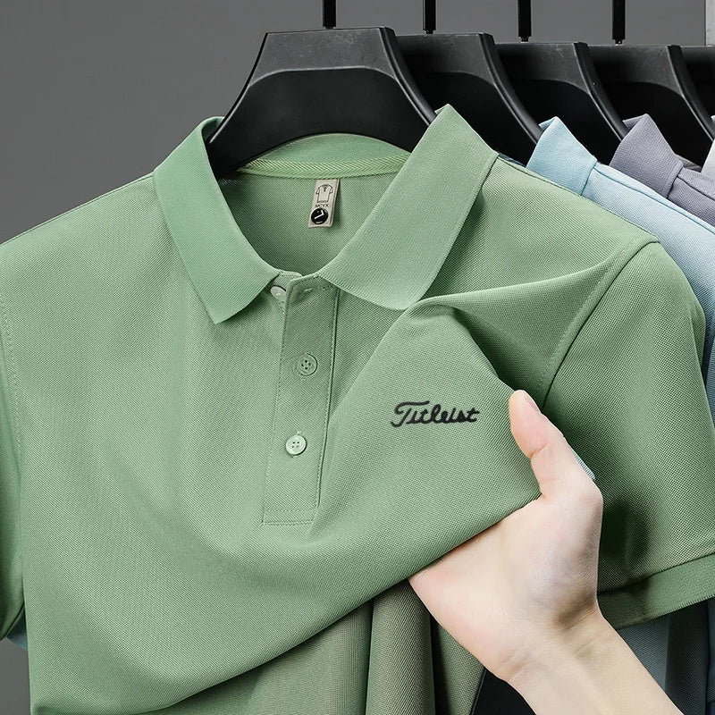 Men's Letter Print Polo Shirt