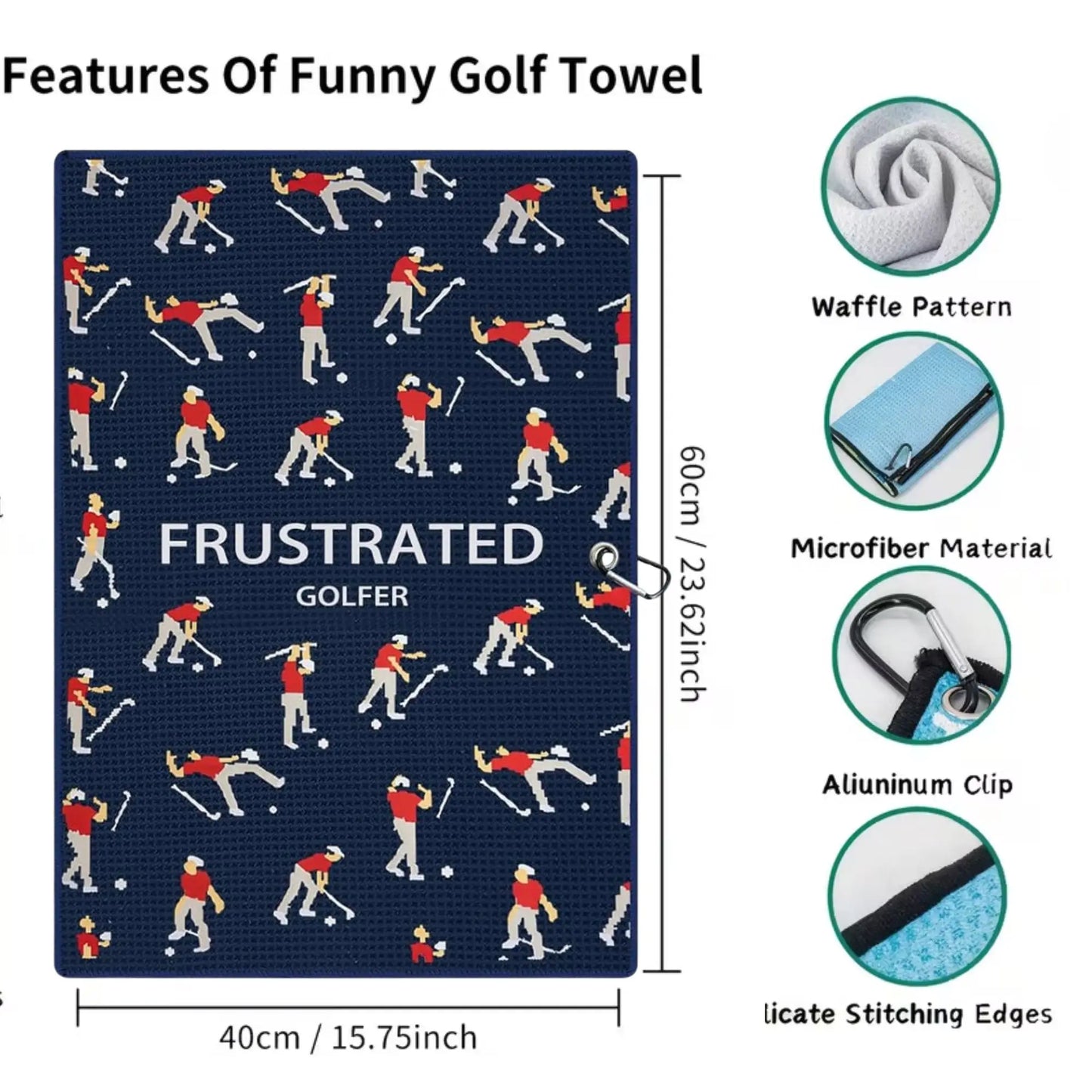 Microfiber Waffle Golf Towel