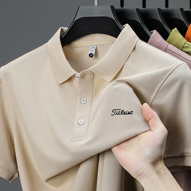 Men's Letter Print Polo Shirt